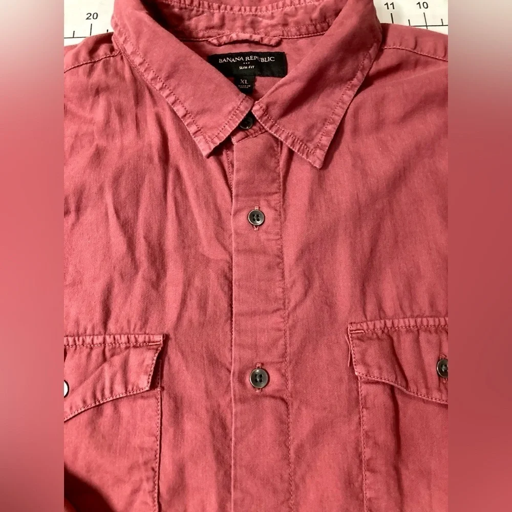 Banana Republic‎ Men’s XL Slim Fit Red Button Down Shirt